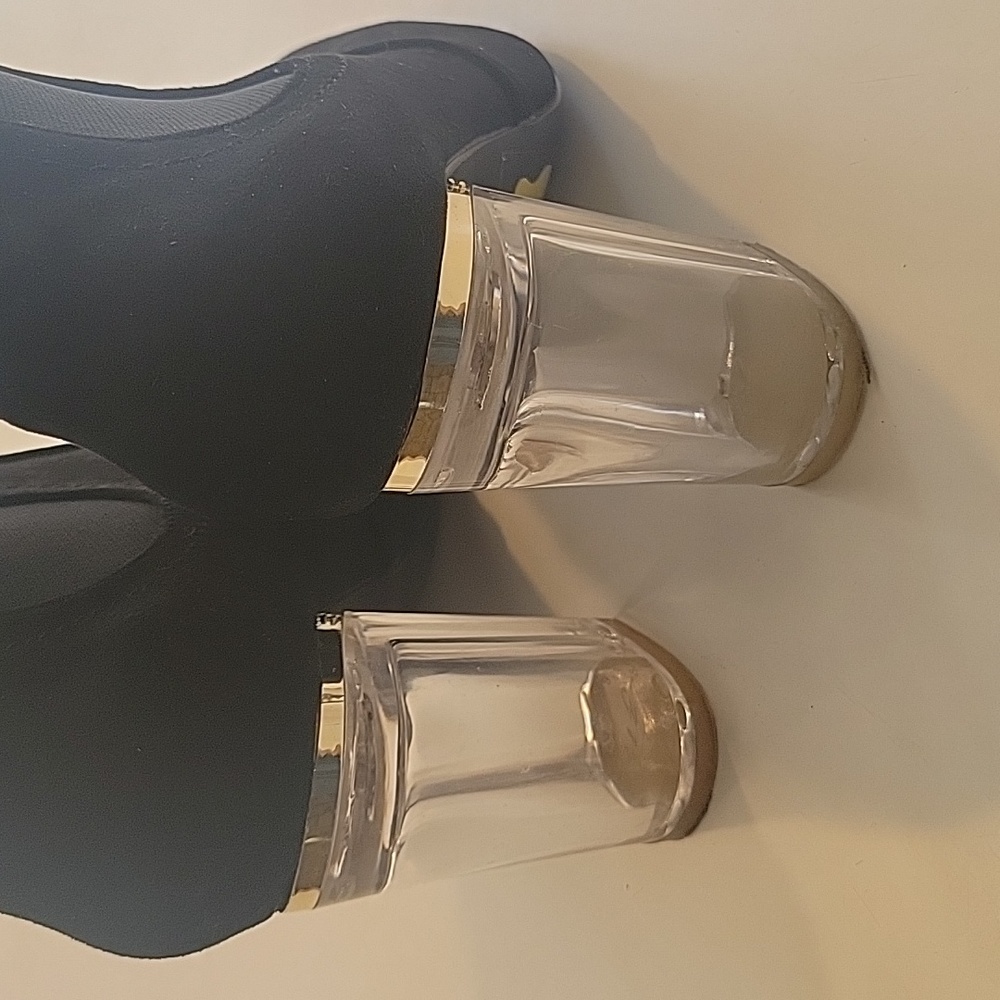Black Booties With Clear Block Heel - image 6